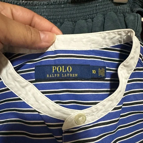 Ralph Lauren Blue and White Striped Shirt Dress - Picture 3 of 3